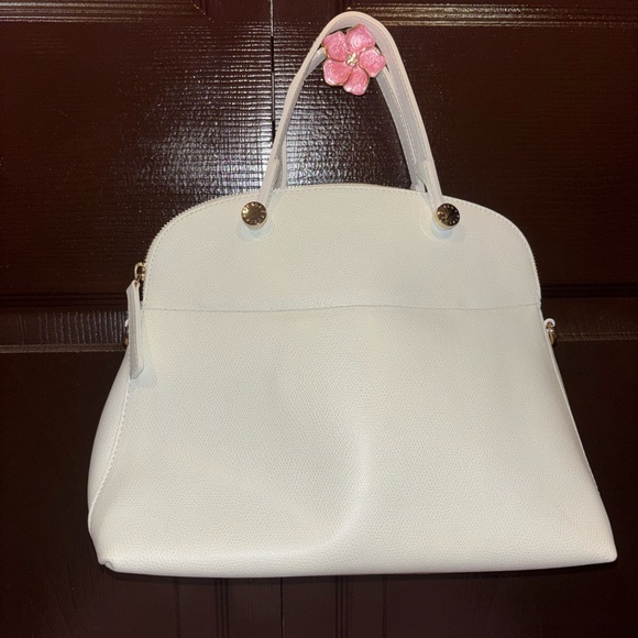 Furla Like New White Handbag - Picture 5 of 12